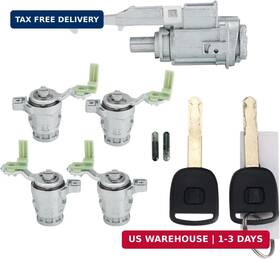 3mirrors 20042hd04 Ignition Switch Cylinder And 4x Left Right Door Lock With 2 Keys Compatible