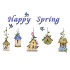 41684 Collections Etc Happy Spring Birdhouses Decorative Removable Garage 191121103951