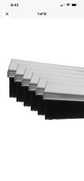Action Industries 744759364937 Garage Door Brush Weather Seal With Aluminum Retainer 1 Inch - Single