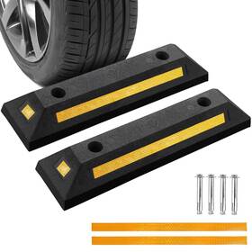 Am0629-05 Acymner 2 Pack Rubber Parking Guide Blocks Heavy Duty Black