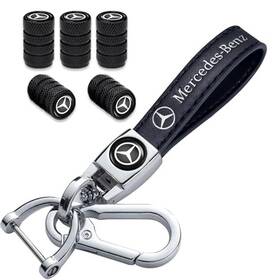 Yskqz03 Aiamixo Car Leather Keychains Metal Tire Covers Valve Stem Bc Black