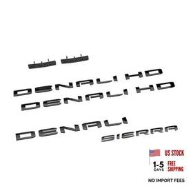 Aimoll Aimoll-b0 6pcs Replacement For 2024-2025 Sierra 2500hd Denali Hd Emblem Kit Matte Black
