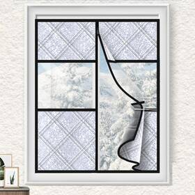 Alltooall 722898082790 63 X 47 Inch Visible Winter Insulated Thermal Window Cover- Oxford Sliver