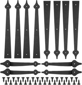 Va-0107 Amarine Made 2 Pack Decorative Garage Door Hardware Kit Screw Mounted 8 Hinges 4 Handles