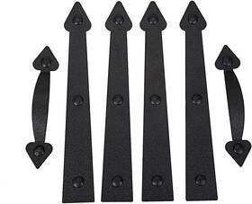 Antiquesmith 691044001827 Magnetic Decorative Garage Door Curb Appeal Faux Hinges Handles Hardware Kit