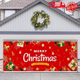 Arosche 313017246201 Extra Large Christmas Garage Door Cover - 6x16 Ft Holiday Decorations Ships Free