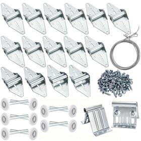 Garagedoorhardwarekit-28pcs Bekith Garage Door Hardware Kit Roller Hinge Set Top Bracket Wire Rope Replac