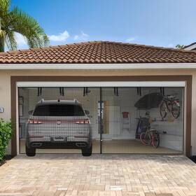 Biirblue 726084964679 16x8ft Garage Screen Door 2 Car Heavy Duty Fiberglass Mesh Magnetic Scre