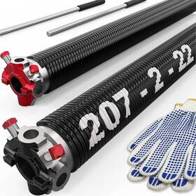 Blesseras 696566092889 Garage Door Torsion Springs With Non-slip Winding Bars 0.207 X 2ftft 22ftft Set