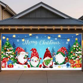 Bl1591 Blissfultie Garage Door Christmas Cover 7x16ft Decorations Buddy Gnomes