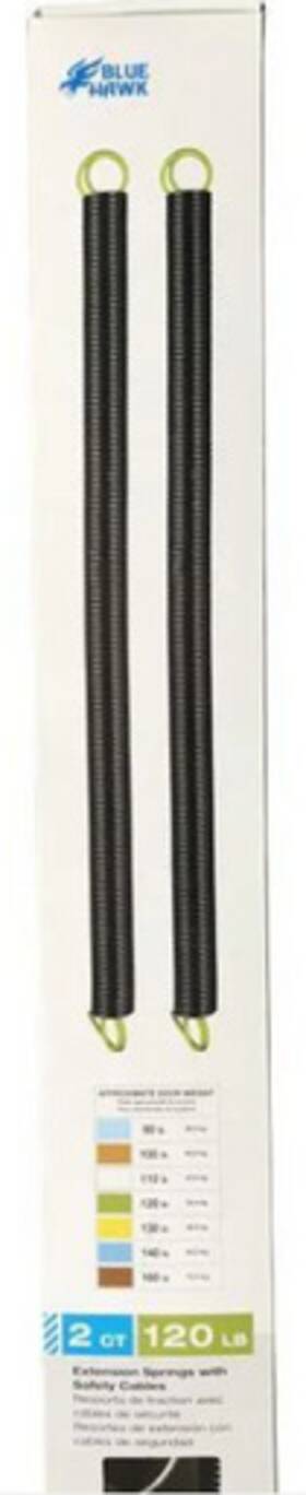 Blue Hawk 945133506798 120-lb 2-pack Black Steel Garage Door Extension Spring And Safety