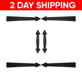 Branded 445018559561 Magnetic Garage Door Decorative Faux Hinges Handles Accents Hardware Kit Black