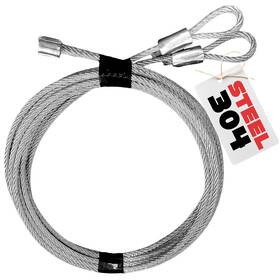 Burius 744110732443 2pcs 304 Garage Door Cable 8 Foot Wire Stainless Steel