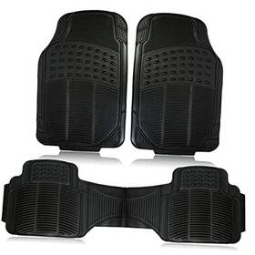 Fm0010 Comfort Wheels Zone Tech All Weather Rubber Semi Pattern Car Interior Floor Mats 3-piece