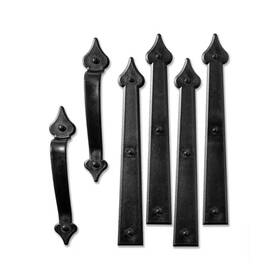 Cre8tive Hardware 705353318702 Magnetic Garage Door Handle Classic Spade 12 X 2 Inch Black 6 Piece