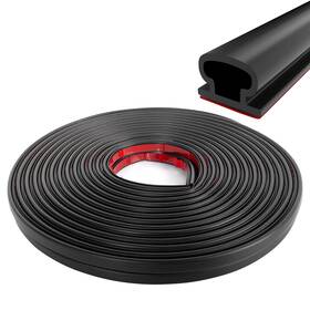 Cvill 743430215094 40 Feet Self-adhesive Backing Weatherstripping Door Seals D-shaped Rubber Sea