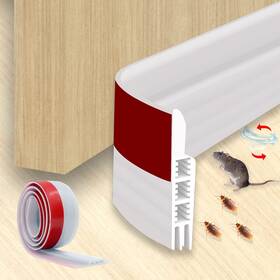 Dadop 728872203939 Door Draft Stopper 2 Inch X39 Soundproof Bottom Seal Weather Stripping White