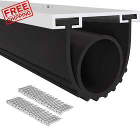 Dgsl 313037073078 Garage Door Seals Bottom Rubber With Pre-drilled Aluminum Track 16ft Black