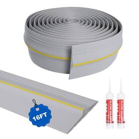 Gdt-4.8m-grey Dgsl Universal Garage Threshold Seal Strip With Sealants/adhesive 16ft Waterproof
