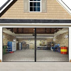 Gds-01 Digury Garage Door Screen For 2 Car 16x8ft Retractable Magnetic Doors
