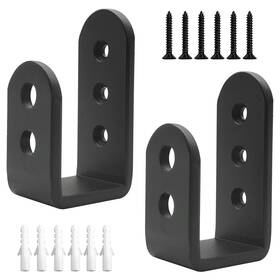 Domuen 680579843583 2 Pack Heavy Duty 2x4 Door Barricade Brackets Steel U Bracket Drop Open Bar S