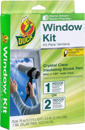 286218 Duck 282450 Extra Large Patio Door Shrink Film Window 1 Pack Crystal Clear