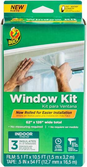 287450 Duck Brand Rolled Window Insulation 62 Inch X 126 Clear / Indoor-grade