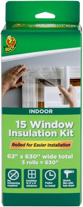 288069 Duck Brand Winter Window Insulation Kit Seal 15 Windows Clear