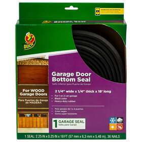 287962 Duck Brand Wood Garage Door Bottom Seal - Black 2 Inch X .25 18 Ft