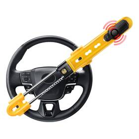 Electop 6819cl-s Steering Wheel Lock With 113db Alarm Heavy Duty Anti-theft Car Devic