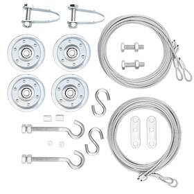 Elsl-gdcp11y Ewonice Garage Door Cable And Pulley Kit Including 2 Pairs Of Galvanized Aircraft Cab