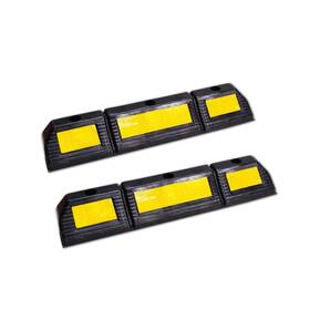 F Come 414771813424 2 Pack Heavy Duty Rubber Parking Block Curb - Wheel Stop Stoppers Wit