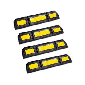 F Come 414771813431 4 Pack Heavy Duty Rubber Parking Block Curb - Wheel Stop Stoppers Wit