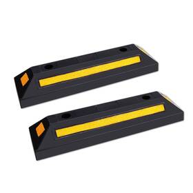 Sw-ws22-2 F Come 2 Pack Heavy Duty Rubber Parking Block Curb - Wheel Stop Stoppers Wit