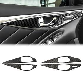 Fancemot 25126 4pcs Real Carbon Fiber Door Handle Panel Trim Compatible With 2014 2024 In