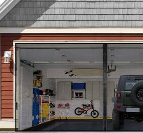 Fego 313028571545 Garage Door Screen For 1 Car 9x7ft Magnetic With Retractable Fibe