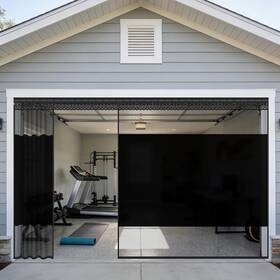 Fillis Pvst167ftgscreen-01 Privacy Garage Door Screen For 2 Car 16x7ft - Retractable Slide Track Sys