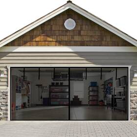 Qcw34 G-ting Garage Door Screen For 2 Car 16.3x7.15ft Retractable Magneti