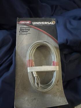 Genie 050049015565 2 Universal Garage Door Extension Spring Lift Cables Works With Most Brand