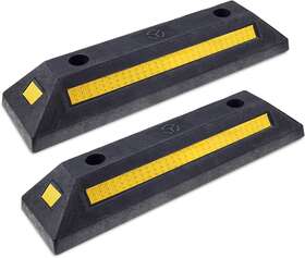 Gnb-2pg-12in Genubi Industry Rubber Curb Black Heavy Duty Parking Blocks Target With