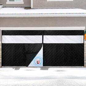 Qun-hahafelt-215 Hahafelt 16x7 Ft Garage Door Screen For Winter With Visible Windows