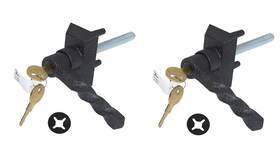 Hardware Store 203928 Garage Door Lock L Handle Crinkle Finish 3.62 Stem 2 Key 2pcs