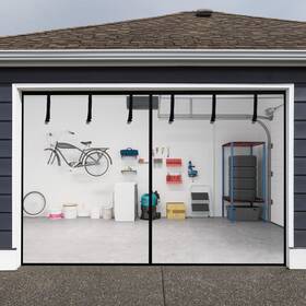 Msd-xq9005 Hblife Garage Screen Doors For 1 Car 8x7ft Fiberglass Magnetic