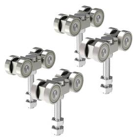 4wsz4 Hi Flame 4 Wheel Heavy Duty Trolley Assembly With Silent M10 Bolt And 3 Nuts Fo