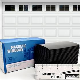 Hmmagnets 060617400568 Strong And Glossy Magnetic Garage Door Windows - Looks Like Real Window Panels/
