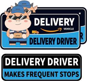 Mlgb0218 Hodolusen Delivery Driver Magnet For Car Reflective Caution 11 Inch L X 7 W 0.05 H Blue