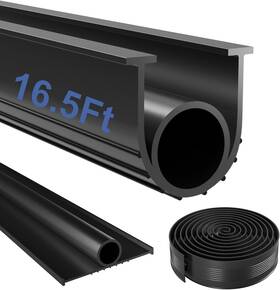 Hzetuu 445029621615 Garage Door Seals Bottom Rubber - 16.5ft Epdm Weather Stripping Weatherproof D