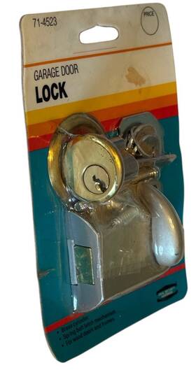 71-4523 Ideal Security Garage Door Dead Bolt Lock With 2 Keys And Single Unlock Release - Galvanized Steel