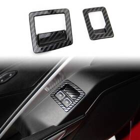 Kewt-007-c Justautotrim Carbon Fiber Look Door Window Lift Switch Frame Cover Molding Trims Accessori