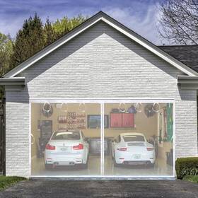 Mgsd0316x7wh Juyezodu Magnetic Garage Screen Door With Frame For 2 Car 16x7 Ft Durable Heav